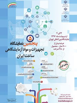 پوستر پنجمین نمایشگاه تجهیزات و مواد آزمایشگاهی ساخت ایران